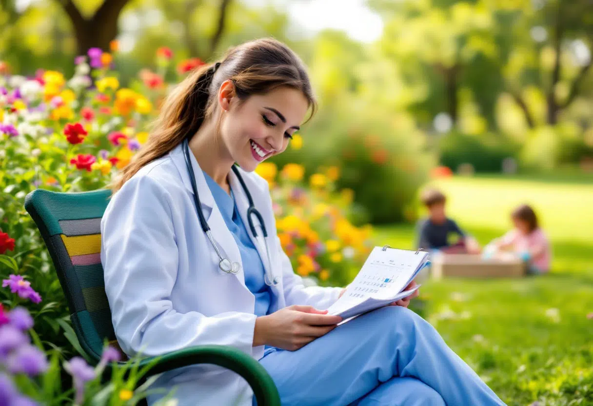 A dentist enjoys a moment outside, balancing work with personal time, illustrating the importance of work-life balance for practice owners.