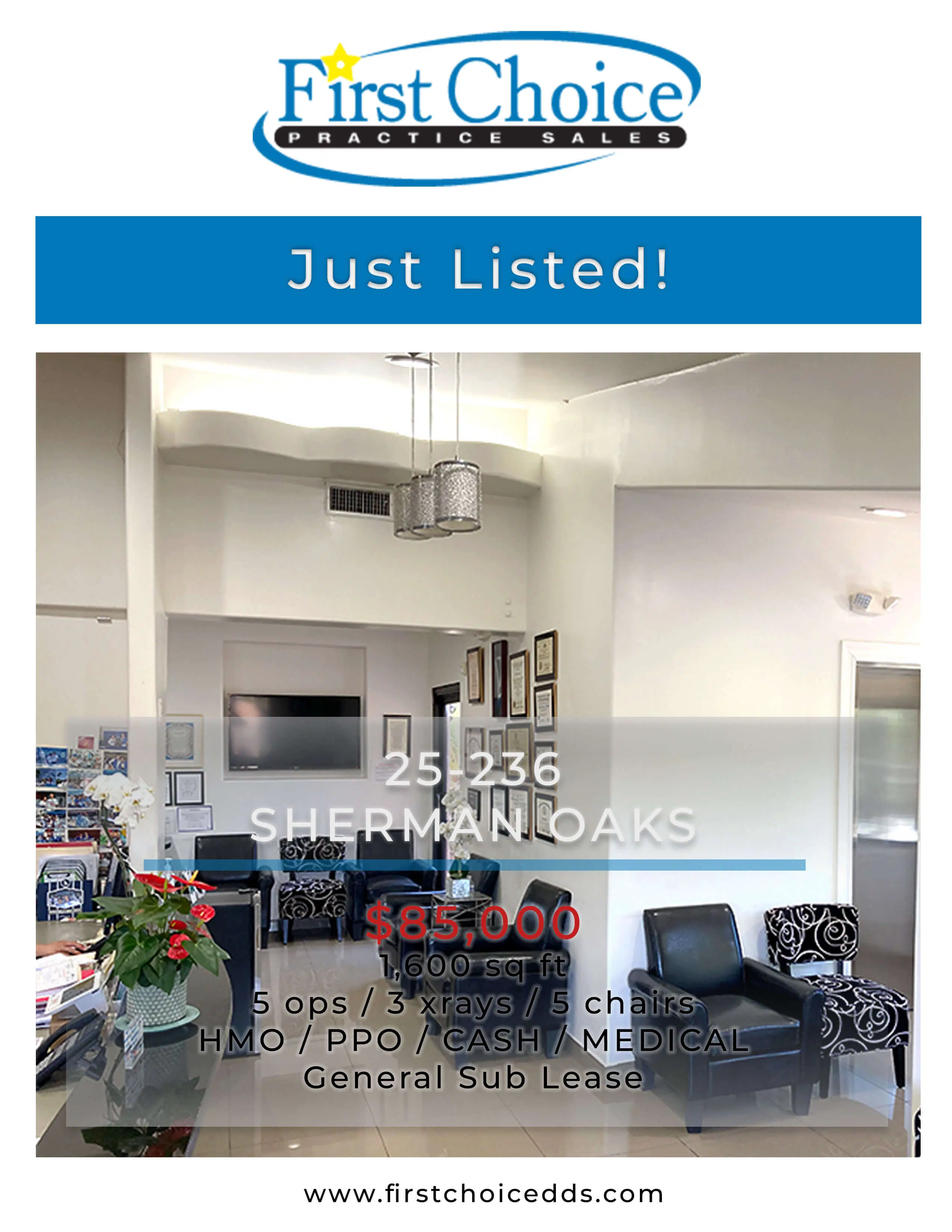 25-236 Sherman Oaks - San Fernando Valley Los Angeles Dental Practice for Sale