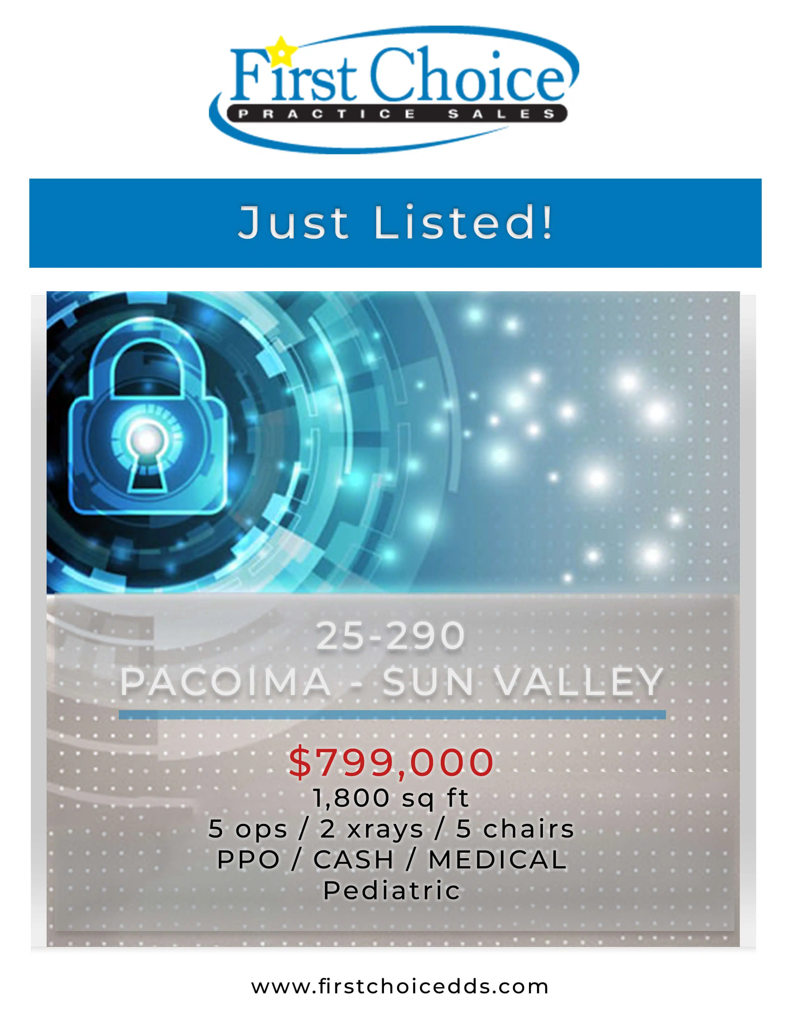 25-290 - Pacoima Sun Valley - San Fernando Valley Los Angeles Dental Practice for Sale