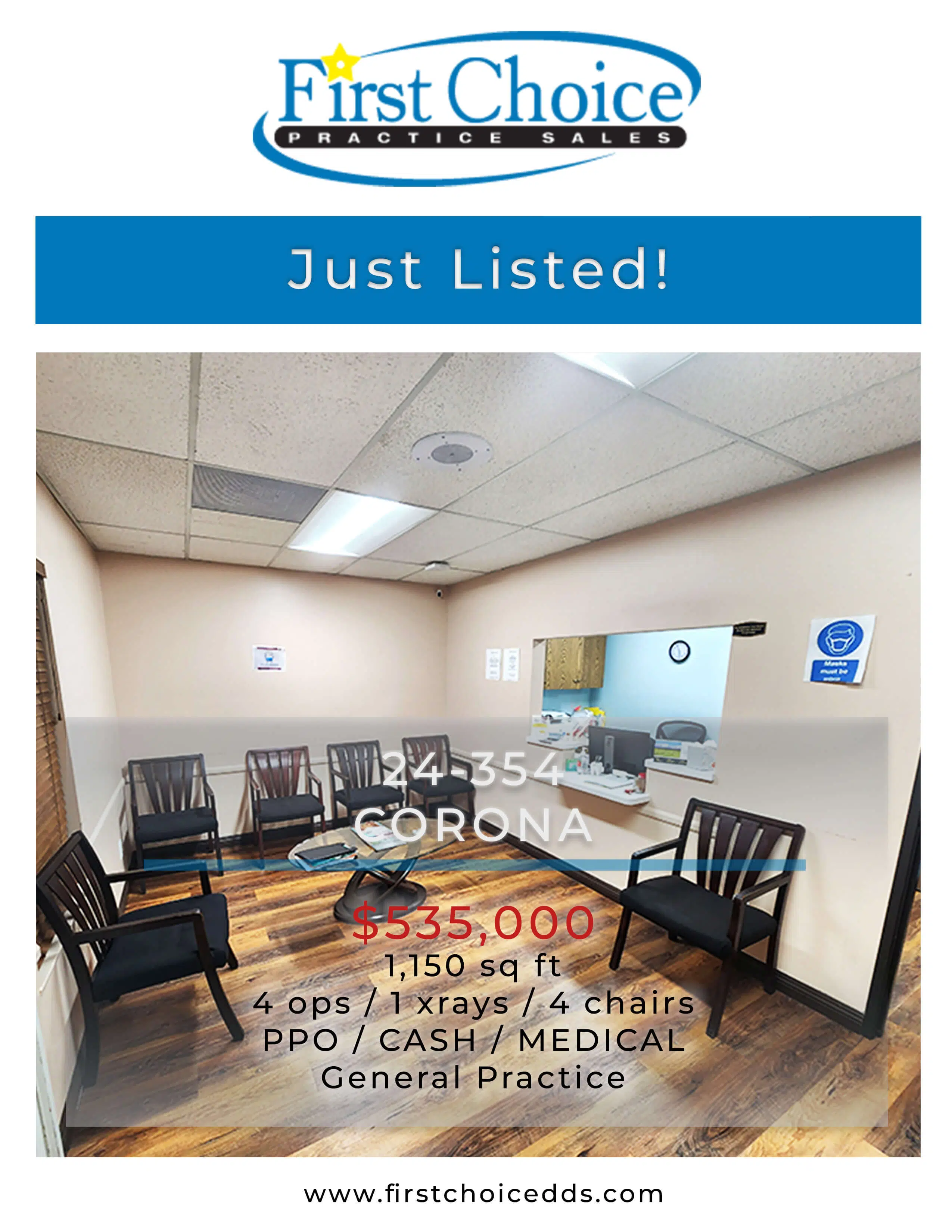 24-354 Corona - Riverside Dental Practice for Sale